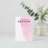 水彩ピンクイヤリングディスプレイカード 名刺 (スタンド正面)