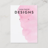水彩ピンクイヤリングディスプレイカード 名刺 (正面)