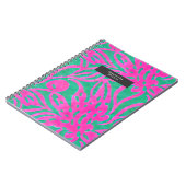 水彩ピンクインスパイアクアクアダマスクフローラプレーン ノートブック (左側)