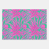 水彩ピンクインスパイアクアクアダマスクフローラ ラッピングペーパーシート (正面2)