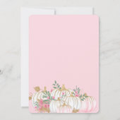 水彩ピンクウールリトルカボチャフローラ誕生日 招待状 (裏面)