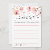 水彩ピンクエレガントの花バケットリストカード 招待状 (正面)
