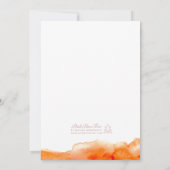水彩ピンクオレンジカラースプラッシュブライダルシャワー 招待状 (裏面)