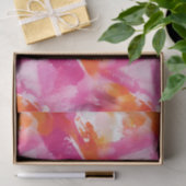 水彩ピンクオレンジ抽象芸術 薄葉紙 (ギフト)