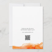 水彩ピンクオレンジQRコードブライダルシャワー 招待状 (裏面)