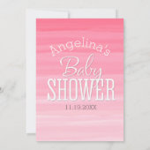 水彩ピンクオンブレ スウィートガール ベビーシャワー 招待状 (裏面)