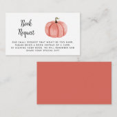 水彩ピンクカボチャのブックリクエスト エンクロージャーカード (正面/裏面)