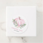 水彩ピンクカボチャ秋ベビーシャワーありがとう フェイバータグ (インサイチュ)