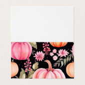 水彩ピンクカボチャ花柄 名刺 (外部フラット)