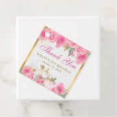 水彩ピンクカボチャ花金ゴールド誕生日 フェイバータグ (インサイチュ)