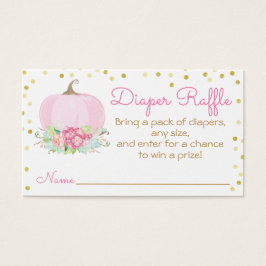 水彩ピンクカボチャ赤ちゃんシャワーおむつラッフル