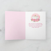 水彩ピンクカボチャ金ゴールドハッピーバースデー カード (内部)