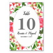 水彩ピンクガーデンフラワーズリースデザイン テーブルナンバー (裏面)