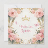 水彩ピンクキンセアニラ15アノスフラワーズクラウン 招待状 (裏面)