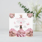 水彩ピンクキンセアニラ15アノスブーツウェスタン 招待状 (スタンド正面)