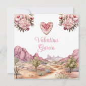 水彩ピンクキンセアニラ15アノスブーツウェスタン 招待状 (裏面)