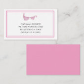 水彩ピンククジラ予約カードをお持ち下さい 名刺 (正面/裏面)