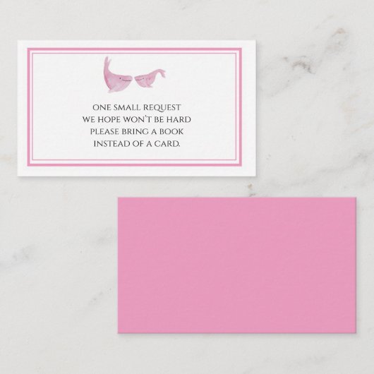 水彩ピンククジラ予約カードをお持ち下さい 名刺 (正面/裏面)