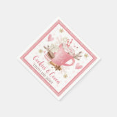 水彩ピンククッキーとココアベビーシャワー スタンダードカクテルナプキン (角)
