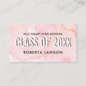 水彩ピンククラス卒業名ソーシャルアイコン 名刺 (正面)