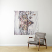 水彩ピンククリスマスアートタペストリー タペストリー (インサイチュ(横))