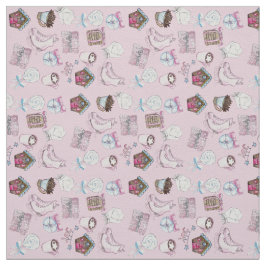 水彩ピンククリスマスインスパイア ファブリック