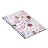 水彩ピンククリスマスパーソナライズされたガーリー ノートブック (右側)