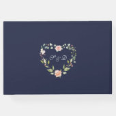 水彩ピンククリームフローラ結婚〔雄ジカの〕枝角 ゲストブック (裏面)