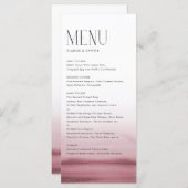 水彩ピンクグラデーションモダン結婚ズ メニュー (正面/裏面)