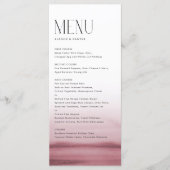 水彩ピンクグラデーションモダン結婚ズ メニュー (正面)