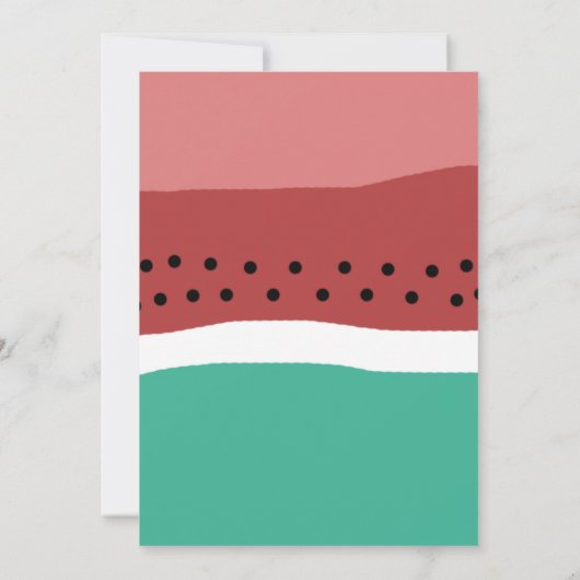 水彩ピンクグリーンスイカ夏パーティー 招待状 (裏面)