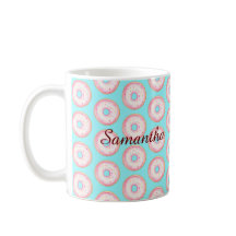 水彩ピンクグレーズドリフトドーナツ