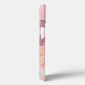 水彩ピンクコーラルフローラルパターンモノグラム名 Case-Mate iPhoneケース (裏面 / 右)