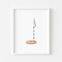 水彩ピンクゴルフホールポスター