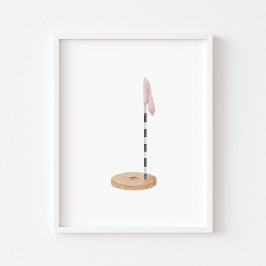 水彩ピンクゴルフホールポスター ポスター