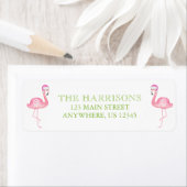 水彩ピンクサンタフラミンゴクリスマスアドレス ラベル (インサイチュ)