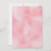 水彩ピンクシルバースイートガールベビーシャワー 招待状 (裏面)