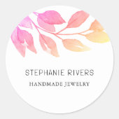 水彩ピンクジュエリー設計者 ラウンドシール (正面)