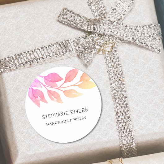水彩ピンクジュエリー設計者 ラウンドシール