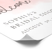 水彩ピンクスカイビーチへようこそ ポスター (角)