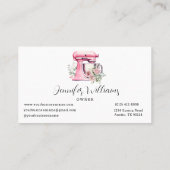 水彩ピンクスタンドミキサーベーカリー名刺 名刺 (裏面)