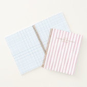 水彩ピンクストライプ色ノートブモダンック ノートブック (内部)