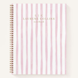 水彩ピンクストライプ色ノートブモダンック ノートブック
