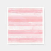 水彩ピンクストライプ色 スタンダードカクテルナプキン (正面)