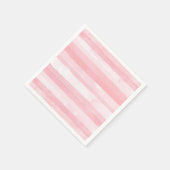 水彩ピンクストライプ色 スタンダードカクテルナプキン (角)