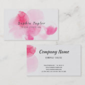 水彩ピンクスプラッシュ 名刺 (正面/裏面)