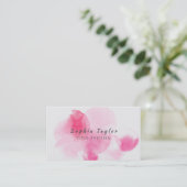 水彩ピンクスプラッシュ 名刺 (スタンド正面)