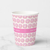 水彩ピンクスプリンクルドーナツ誕生日 紙コップ (右)