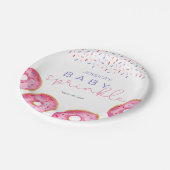 水彩ピンクスプレッルドーナツベビー散布機 ペーパープレート (アングル)