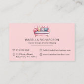 水彩ピンクソファ内装デザインホームステージング 名刺 (裏面)